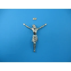 Korpus Pana Jezusa na krzyż metalowy + napis 13 cm